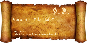 Venczel Máté névjegykártya